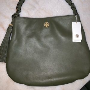 Tory Burch Brooke Hobo - Olive Green